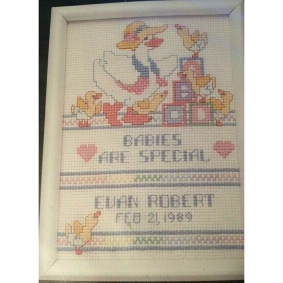 Cross Stitch Kit Dimensions Babies Are Special Sampler Aida 5X7 Vintage - Picture 1 of 3